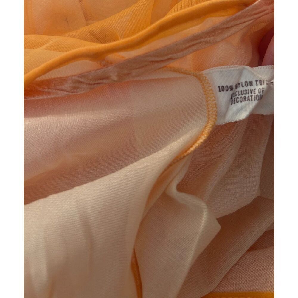 Vintage Hollywood Vassarette Orange Nylon Nightgown Negligee Dress Size Petite - Picture 5 of 6